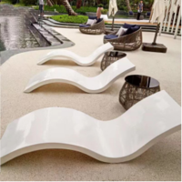 Outdoor bed, courtyard, leisure chair, sunscreen fiberglass beach chair, single person hotel, villa,